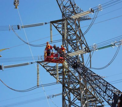 Lattice tower from Bruce-Milton transmission line